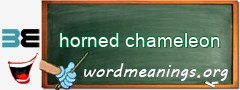 WordMeaning blackboard for horned chameleon